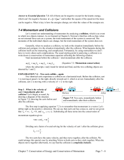 7-4 Momentum and Collisions
