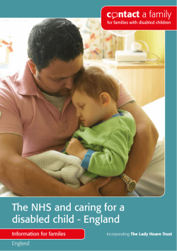 The NHS and caring for a disabled child - England