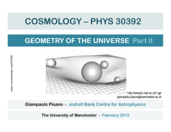 cosmology &ndash; phys 30392 - Jodrell Bank Centre for Astrophysics