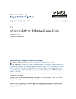 African and African-Influenced Sacred Music