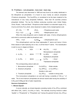 Lecture 10 : P fertilizers
