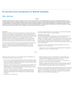 Die and Interconnect Considerations for Multi