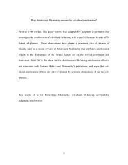 1 Does Relativized Minimality account for wh