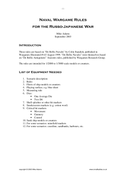 Naval Wargame Rules for the Russo-Japanese War