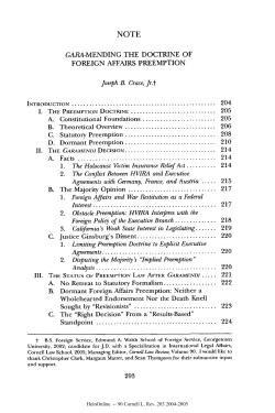 GARA-MENDING THE DOCTRINE OF FOREIGN AFFAIRS