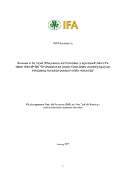 Submission on Retail Regulation to the Oirechtas Agriculture