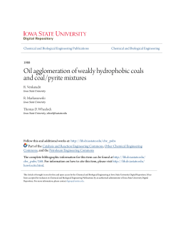 Oil agglomeration of weakly hydrophobic coals and coal/pyrite
