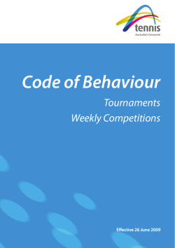Code of Behaviour - Tennis Australia