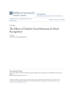 The Effects of Turkish Vowel Harmony In Word