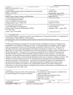 Design Procedure for Pavements on Expansive Soils: Volume 1