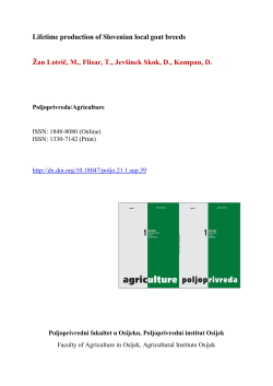 Lifetime production of Slovenian local goat breeds Žan Lotrič, M