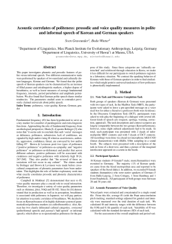 Acoustic correlates of politeness
