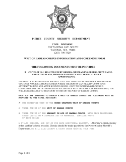 Writ of Habeas Corpus Intake Sheet