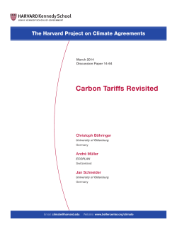 Carbon Tariffs Revisited - The Belfer Center for Science and