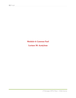 Module 4: Gaseous Fuel Lecture 30: Acetylene