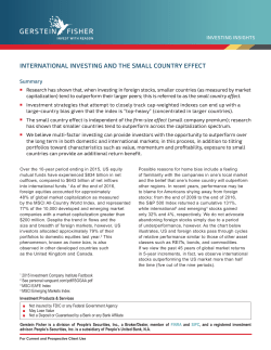INTERNATIONAL INVESTING AND THE SMALL COUNTRY EFFECT