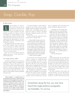 Snap, Crackle, Pop - State Bar of Michigan