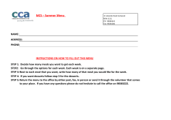 Menu from Master Catering