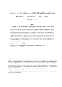 Learning and Coordination in the Presidential Primary System