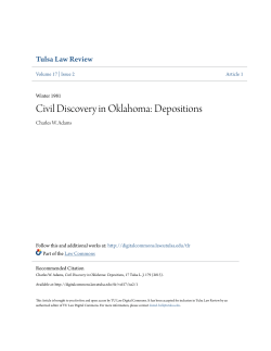 Civil Discovery in Oklahoma: Depositions