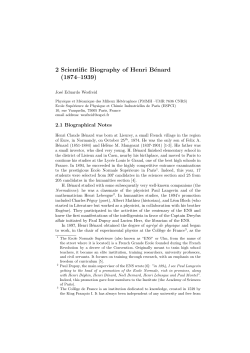 2 Scientific Biography of Henri B&eacute;nard (1874&ndash;1939)