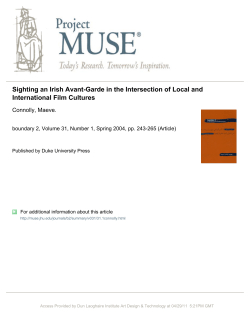 Sighting an Irish Avant-Garde in the Intersection of