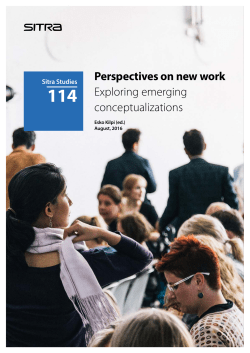 Perspectives on new work Exploring emerging - Haaga