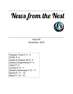 News from the Nest - James Mowat Elementary