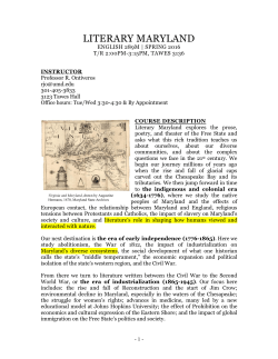 literary maryland - University of Maryland