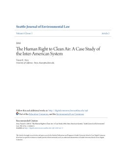 The Human Right to Clean Air: A Case Study of the Inter