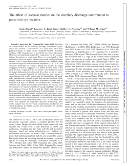 The effect of saccade metrics on the corollary discharge contribution