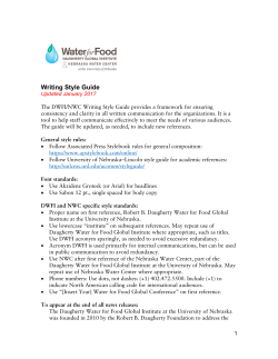 Writing Style Guide - Water For Food