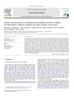 Physico-chemical factors controlling the foamability and foam