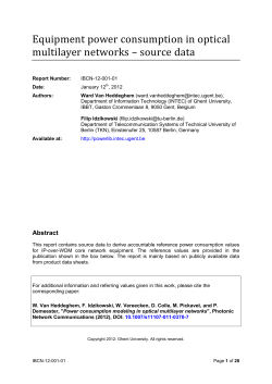 Equipment power consumption in optical multilayer networks