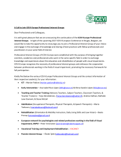 Announcement to Join ICEVI-Europe Professional Interest Groups