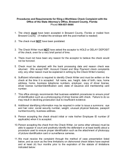 Procedures and Requirements for filing a Worthless Check