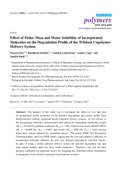 Effect of Molar Mass and Water Solubility of Incorporated Molecules