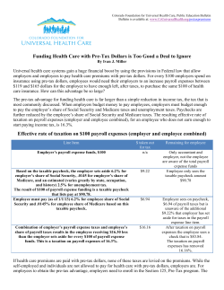 Funding Health Care with Pre-Tax Dollars is Too Good a Deal to