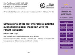 Simulating last interglacial and glacial inception