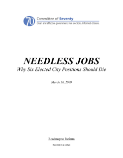 needless jobs - Committee of Seventy