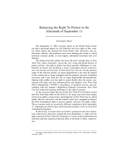 Balancing the Right To Protest in the Aftermath of September 11