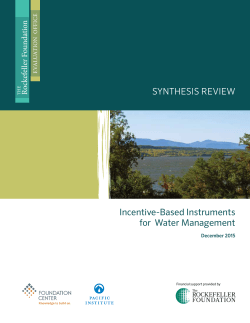 Incentive-based instruments for water management