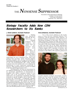 THE NONSENSE SUPPRESSOR - School of Arts and Sciences