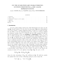 ON THE EULER-POINCARÉ CHARACTERISTICS OF