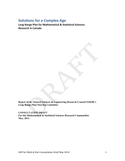 Draft Report - Long Range Plan 2012