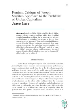Feminist Critique of Joseph Stiglitz`s Approach to the Problems of
