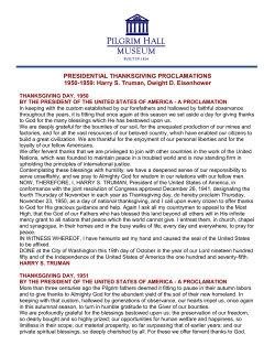 PRESIDENTIAL THANKSGIVING PROCLAMATIONS 1950