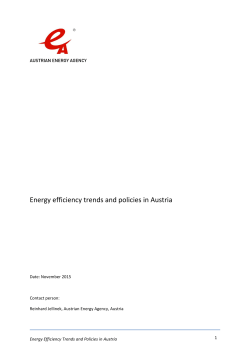 Energy efficiency trends and policies in Austria - ODYSSEE-MURE