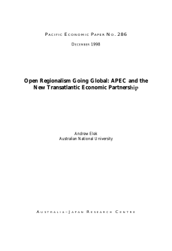 Open Regionalism Going Global: APEC and the New Transatlantic