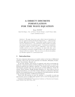 A Direct Discrete Formulation for the Wave Equation